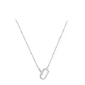 Eleganter 925 Sterling Silber Anhänger mit ineinandergreifenden Ringen und Kristallen - 925er Silber / Silber
