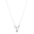 Collana in argento S925 con lucchetto in pavé, chiave e design a catena mista - Argento 925 / Argento sterling 925