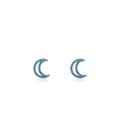Boucles d'oreilles croissants de lune en argent massif avec pavé de turquoises - Boucles d'oreilles Lune Turquoise Argent S925 / Argenté