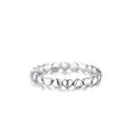 Anello minimalista in argento S925 con cuori 3D collegati e finitura lucida a specchio - Taglia US 6 / Argento sterling 925