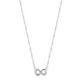 Collana con ciondolo infinito in argento e zirconi incastonati su catena sottile - Argento
