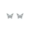 Pendientes de mariposa de plata 925 con circonitas cúbicas de corte marquesa fína - Plata 925 / Plateado