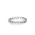 Bague en argent S925 minimaliste avec motif cœur évidé sur fond blanc pur - Taille US 6 / Bague de Connexion Cœur Évidé (RHR382)