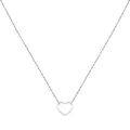 Elegant S925 sterling silver necklace featuring a hollow heart-shaped pendant in silver finish - 925 Silver / Silver