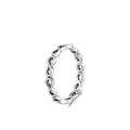Polierter silberner Ring mit Unendlichkeitssymbol und durchgehendem Hohlband-Design - US-Größe 6 / Silber