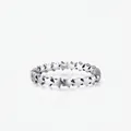 Gepolijste S925 sterling zilveren ring met een doorlopend sterpatroon in minimalistische stijl - US Maat 6 / Pentagram Wikkelring (RHR376)
