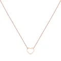 Elegant 18K rose gold hollow heart pendant necklace with fine O-chain for women - 925 Silver / Rose Gold