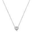 Elegante s925 Silber Herz Halskette mit funkelndem Diamant Anhänger im Halo Design - 925er Silber / 925er Silber