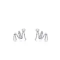 S925 sterling silver triple spiral claw earrings with micro-pave cubic zirconia accents - 925 Silver / Silver