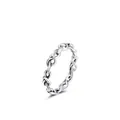 Minimalist s925 silver irregular infinity knot ring with polished vintage finish - US Size 5 / Silver