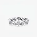 Fonkelende S925 sterling zilveren ring met hartvormige zirkonia voor vrouwen - US Maat 6 / Hart Pave Eternity Ring (RHR370)