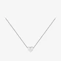 Collier cœur minimaliste en argent sterling S925 avec pendentif poli et chaîne vénitienne - Argent