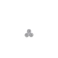 Pendiente individual de plata S925 con tres piedras de circonita en diseño triangular - Estilo Cluster de Tres Piedras Plata (RHE960S)