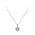 Elegante collana in argento sterling s925 con pendente a cuore in zirconia lucida - Stile Halo di Cuore (Argento Sterling S925) / Argento
