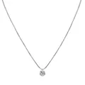 Elegante S925 Sterlingsilber Schlangenkette mit einem glänzenden runden Zirkonia-Anhänger - 925er Silber / Silber