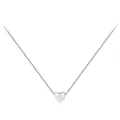 Minimalistische 925 Sterling Silber Herzkette mit poliertem Anhänger und Box-Kette - Silber