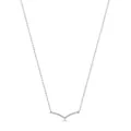 Collar minimalista de plata S925 con colgante en V y piedras de circonita cúbica - Plata 925 / Plateado
