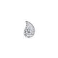 Pendiente de plata S925 tipo paisley con acabado esmerilado y piedra de circón redonda - Forma de Gota de Agua Mate Plata (RHE961S)