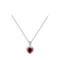Collier élégant en argent S925 avec pendentif cœur en zircon rouge et cristaux - Argent 925 / Argent sterling 925