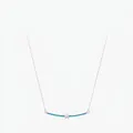 Minimalist S925 sterling silver necklace with blue zircon bar and star pendant - Necklace
