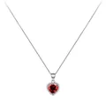 Elegante collana in argento sterling S925 con ciondolo a cuore rosso e pietre di zircone - Argento 925 / Argento sterling 925