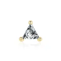 Mono boucle d'oreille géométrique en argent S925 avec pierre triangulaire dorée - Forme Triangle Minimaliste Or (RHE963G)