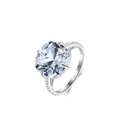 Luxurious S925 sterling silver cushion cut zircon ring with elegant four-prong setting - US Size 5 / 925 Sterling Silver