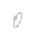 Anello minimalista in argento sterling S925 con zircone quadrato per donna di stile - Taglia US 5 / Argento