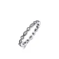 Bague vintage en argent S925 avec montures marquises et oxydes de zirconium ronds - Taille US 6 / Bague de Rangée de Perles Marquise Vintage (RHR373)