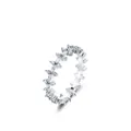 Bague fleur en argent S925 avec marquises et pavé de zircones cubiques scintillantes - Taille US 5 / Argenté