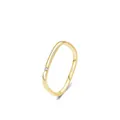 Minimalistischer S925 Sterlingsilber Ring in Gold mit einem funkelnden Zirkonstein besetzt - US-Größe 5 / Gold