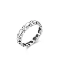 Anello in argento sterling S925 con motivi a rilievo continui di figure di cartoni - US 5 / Argento