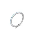 S925 sterling silver minimalist turquoise ring with romantic script engraving on band - US Size 5 / Silver