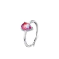925 Sterling Silver Ring with Pear-Cut Gradient Tourmaline Gemstone on white background - US Size 5