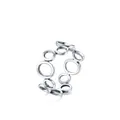 Anillo calado de plata esterlina S925 pulida con diseño geométrico circular - Talla EE. UU. 5 / Plateado