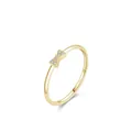 Elegante anello in argento S925 dorato con fiocco piccolo e zirconi incastonati - Taglia US 5 / Oro