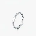 Bague poisson en argent sterling S925 au design minimaliste avec motif en relief continu - Taille US 5