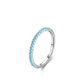 Eleganter S925 Sterling Silber Ring mit türkisfarbenen runden Steinen für Damen - US-Größe 5 / Ring