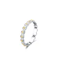 Bague marguerite en argent sterling S925 avec étamines dorées au style frais épuré - Taille US 5