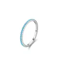 Retro S925 sterling silver ring featuring delicate turquoise inlays and polished finish - US Size 5 / Ring