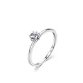 Minimalist S925 sterling silver star-shaped zircon ring with polished finish - US Size 5 / Silver