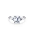 Elegant S925 sterling silver ring with emerald cut zircon stone in a polished finish - US Size 5 / 925 Sterling Silver