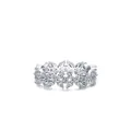Elegante anillo de plata de ley 925 con circonitas cúbicas en diseño floral radiante - Talla EE. UU. 5 / Plateado