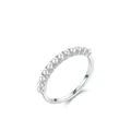 Anello elegante in argento sterling 925 con una fila di lucenti perle bianche dal design minimal - Taglia US 5 / Argento
