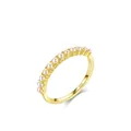 Anello minimalista in argento S925 placcato oro con dieci piccole perle bianche - Taglia US 5 / Oro