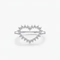 Eleganter S925 Sterlingsilber Ring mit hohlem Herz und funkelndem Zirkonia-Besatz - US-Größe 5 / Silber