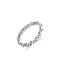 Minimalist S925 sterling silver hollow heart ring featuring sparkling micro-pave stones - US Size 5 / Silver