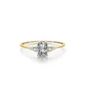 Anello in argento S925 con moissanite taglio smeraldo e finitura dorata lucida - US 5 / Oro