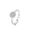 Bague élégante en argent 925 en forme de fleur avec zircons micro-pavés - Taille US 5 / Argenté