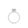 Minimalist 925 sterling silver ring with crown setting and brilliant round zirconia stone - US Size 5 / Silver